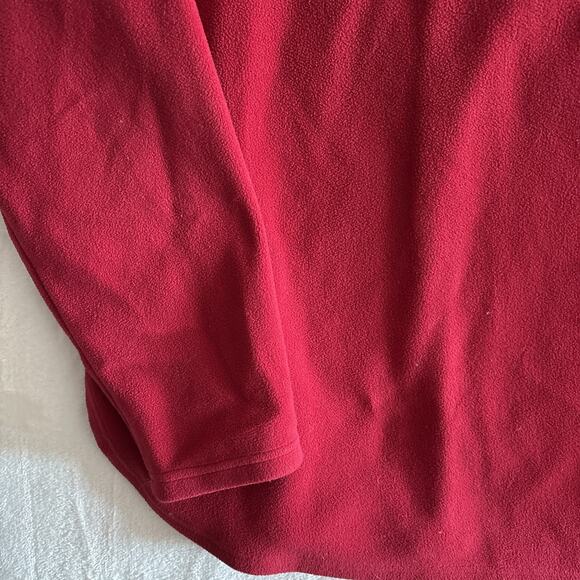Vtg LL Bean Sweater Womens Large Red 1/4 Zip Nordic Fair Isle Fleece Cabincore - Picture 5 of 9
